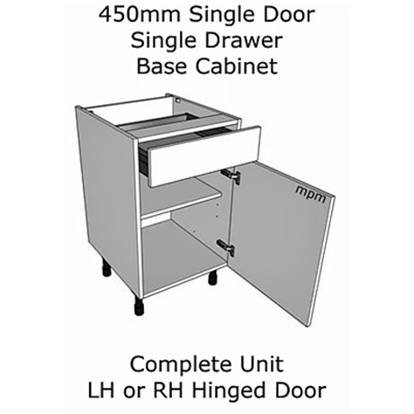 450mm wide Single Door, Single Drawer Base Units