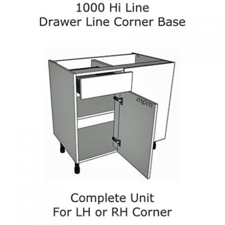 1000mm Hi Line Drawer Line Corner Base Units