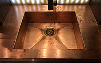 Made To Measure Copper Worktops Sinks and Drainers